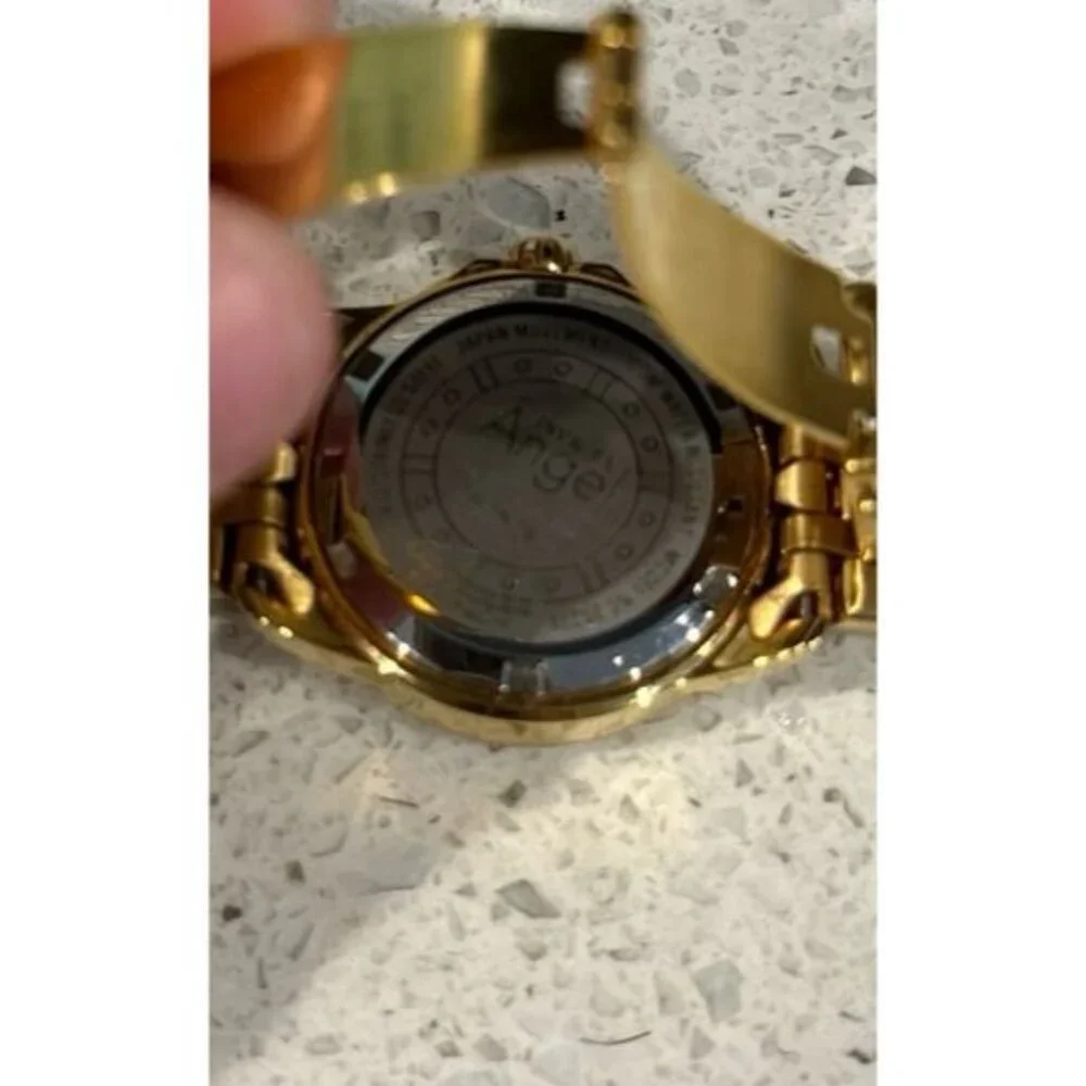 INVICTA ANGEL SILVER WOMEN'S WATCH 20371 CRYSTAL ASSENTED 18 KT GOLD PLATED‎ SS